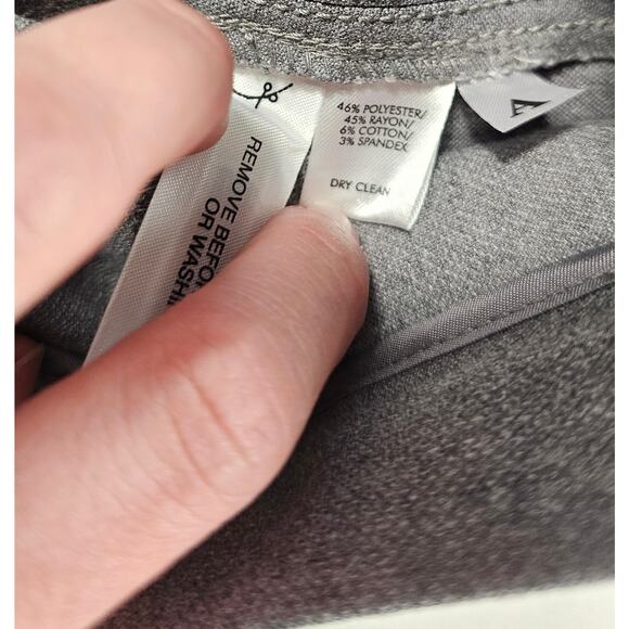 NWT ann taylor grey lined pencil skirt business career mid length modest sz 4 - Picture 4 of 7